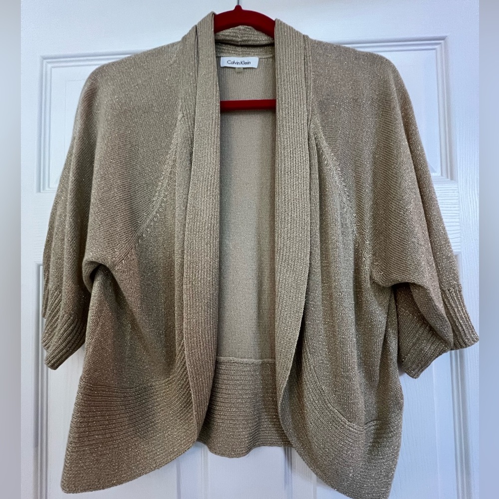 CALVIN KLEIN  XL. GOLD SPARKLY SHRUG